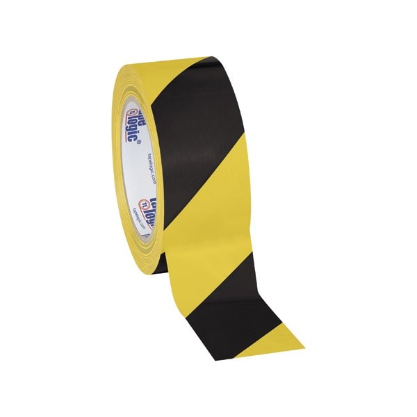 Tape Logic 2'' x 36 yds. Black/Yellow Tape Logic Striped Vinyl Safety Tape, 24PK BUY00019993 - main